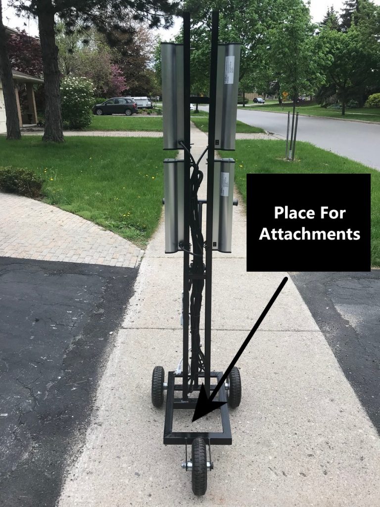 Basic model of JWD - PMC , Powdery Mildew Cannabis Treatment pushcart. Front View. Made by JW Portable Welding & Repair, London, Ontario, 2018