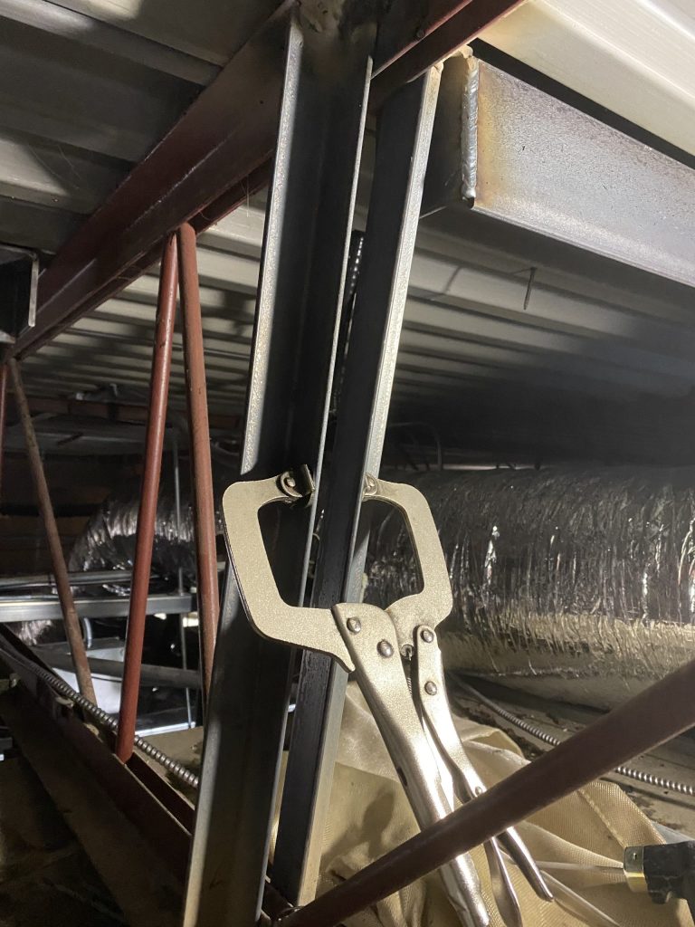 New angles welded where joist carry the load from HVAC. JW Portable Welding & Repairs 2021.