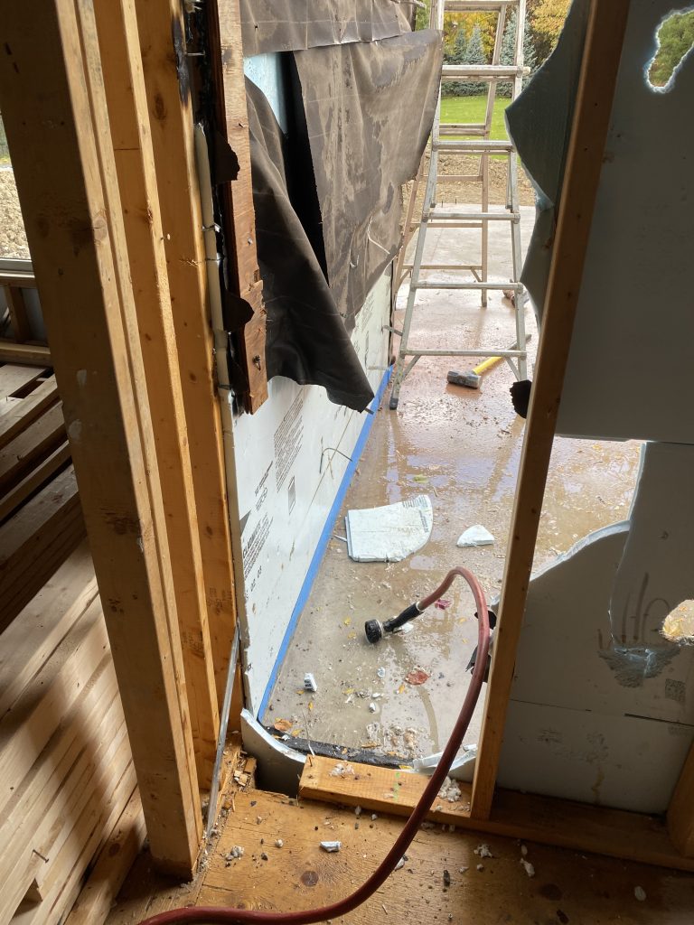 The post was removed. We have used the garden hose with heavy wall and sprayed the whole area with water very well prior making the cut. You can clearly see the dry area at the distance. JW Portable Welding, London, Ontario, 2022