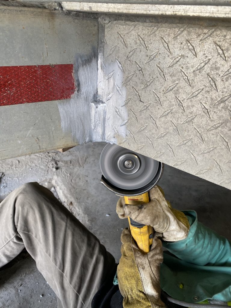 Aluminum trailer often sustain cracks in their frame due to overloading or simply owner's abuse. JW Portable Welding & Repairs welds aluminum cracks in the structural frame. We do it in our shop or in shop of our client. JW Portable Welding & Repairs, St. Thomas April 12, 2022