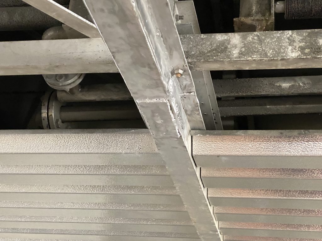 Welded in our custom aluminum fabrication of bottom chord to Open Web Aluminum Joist. This project visualizes the control over the project under one roof with aluminum fabrication in shop and portable aluminum welding. For JW Portable Welding, 2025, St. Thomas